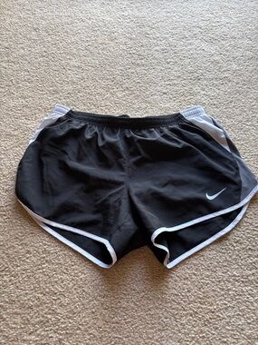 Nike Women's Black Athletic Shorts with White Trim